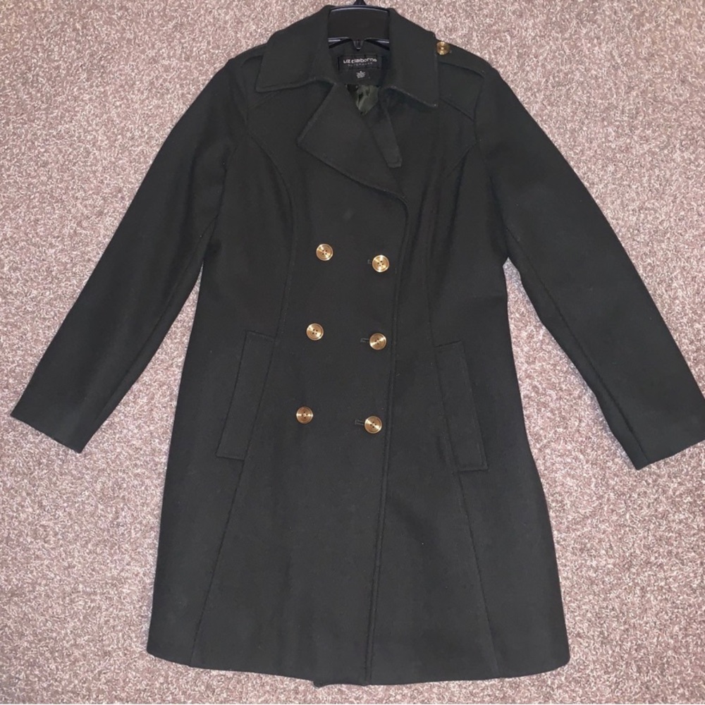 💕 SALE 💕 Elegant Deep Green Double-Breasted Peacoat